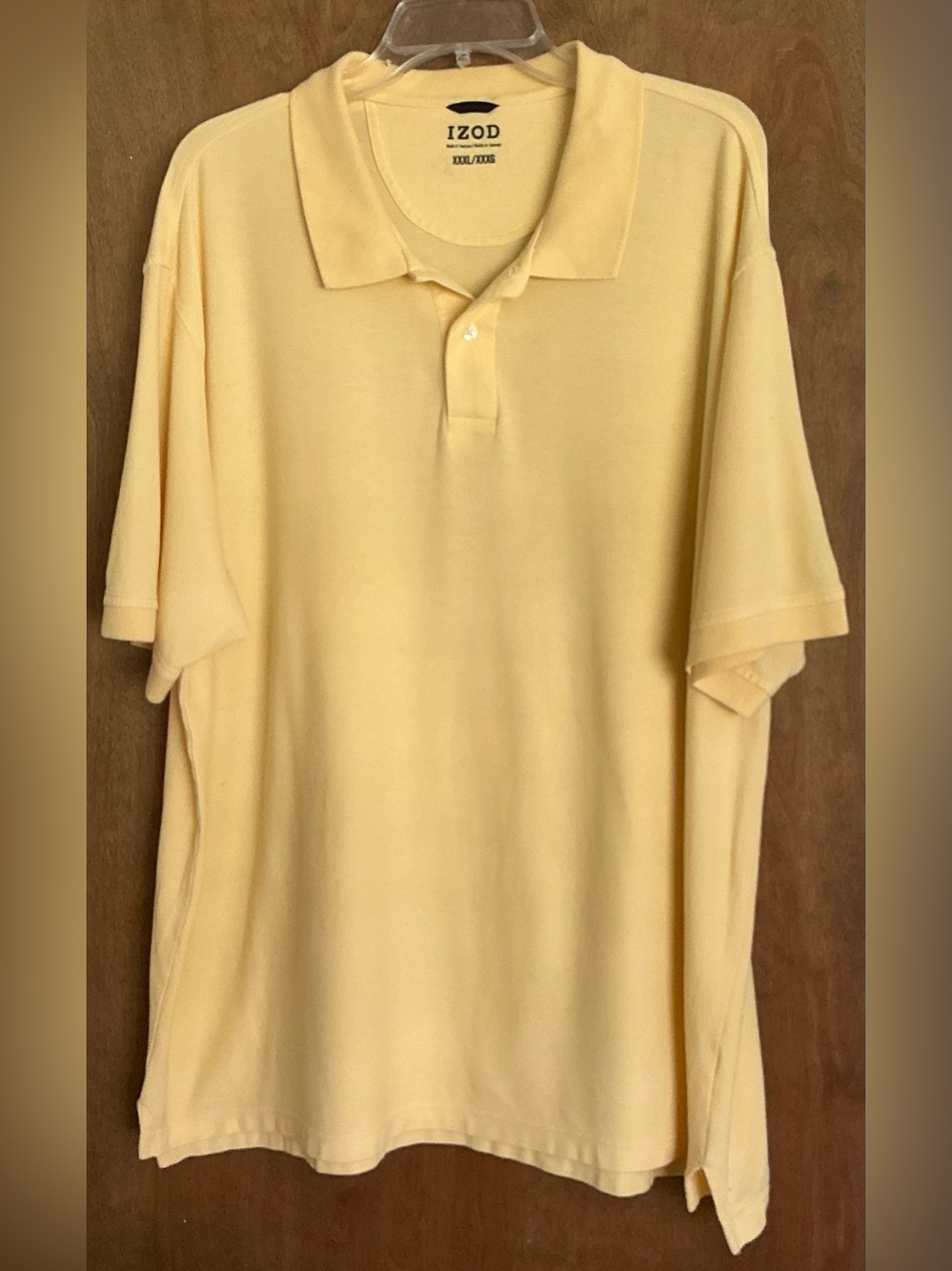 IZOD Men's Polo Golf Shirt 3XL Short Sleeve Yellow Collared Casual Pique